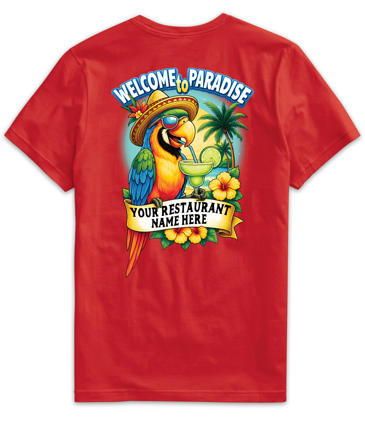 MR076- Welcome to Paradise Parrot Tee