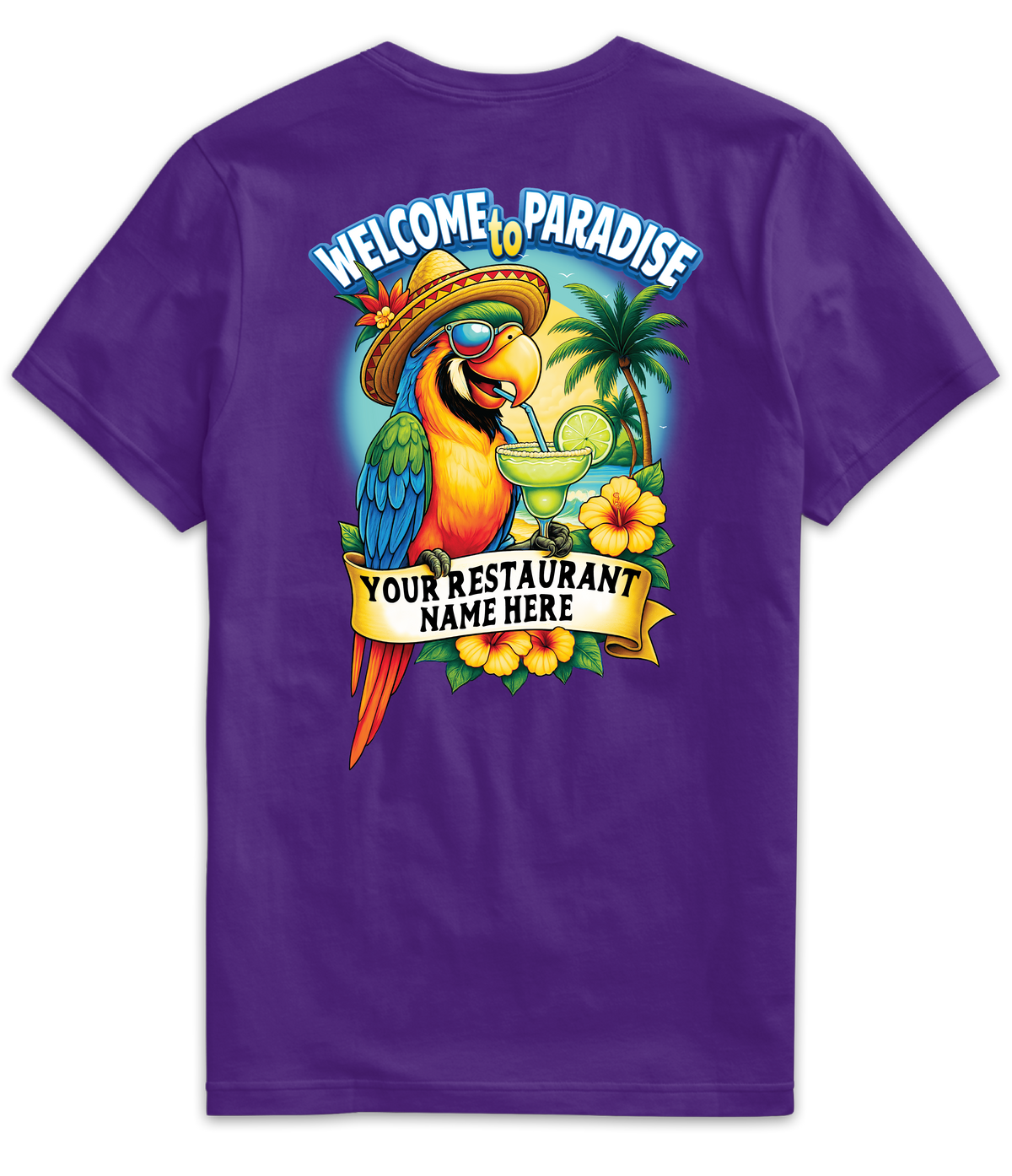 MR076- Welcome to Paradise Parrot Tee