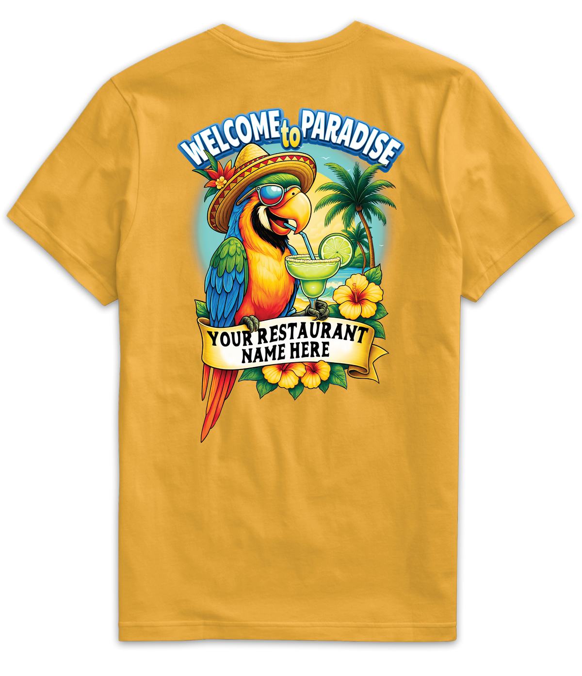 MR076- Welcome to Paradise Parrot Tee