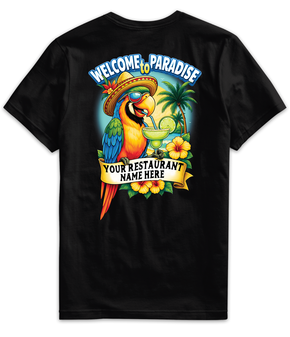 MR076- Welcome to Paradise Parrot Tee