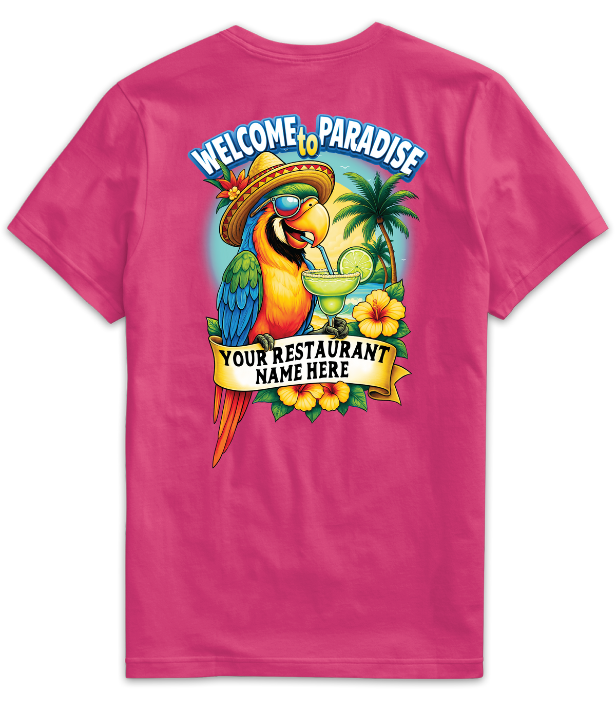 MR076- Welcome to Paradise Parrot Tee