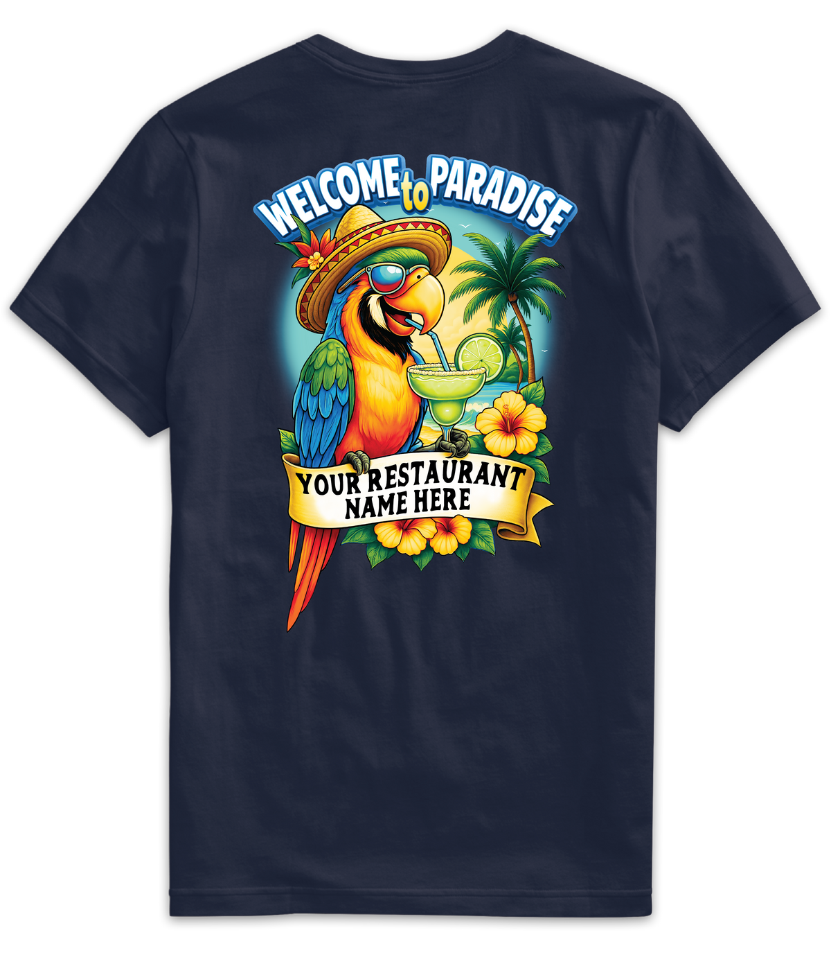 MR076- Welcome to Paradise Parrot Tee