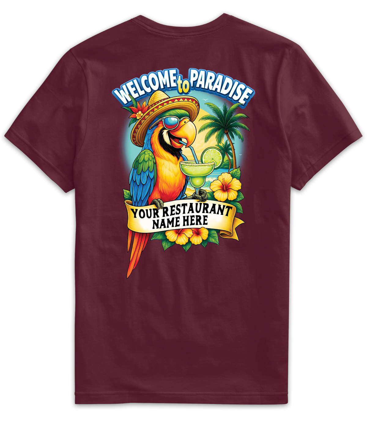 MR076- Welcome to Paradise Parrot Tee