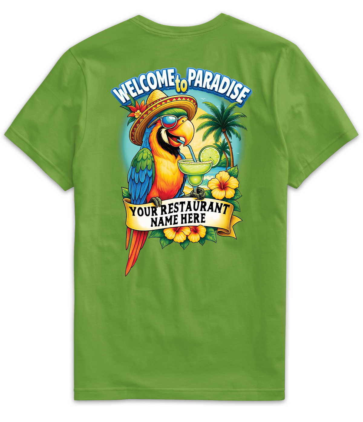MR076- Welcome to Paradise Parrot Tee