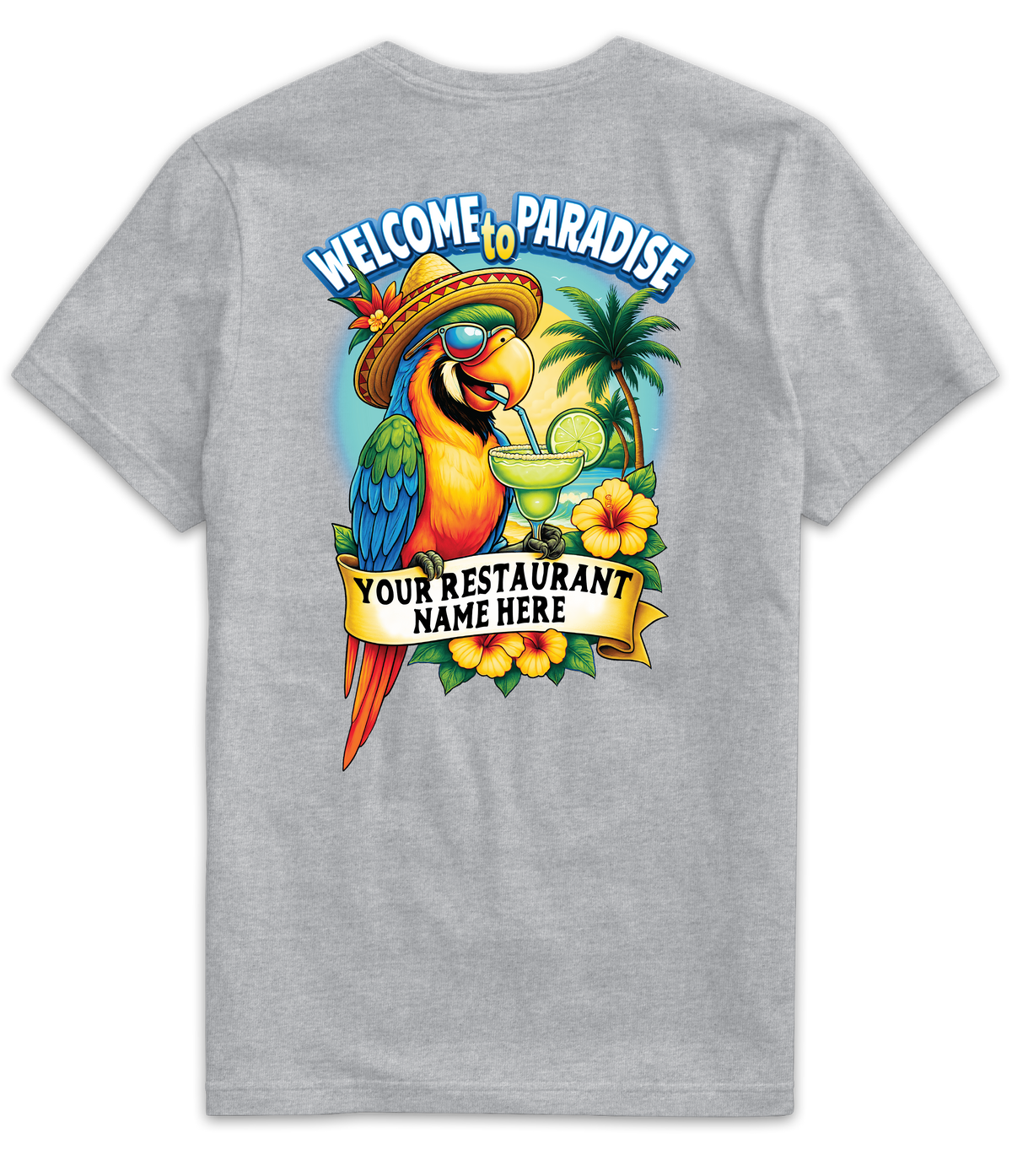 MR076- Welcome to Paradise Parrot Tee
